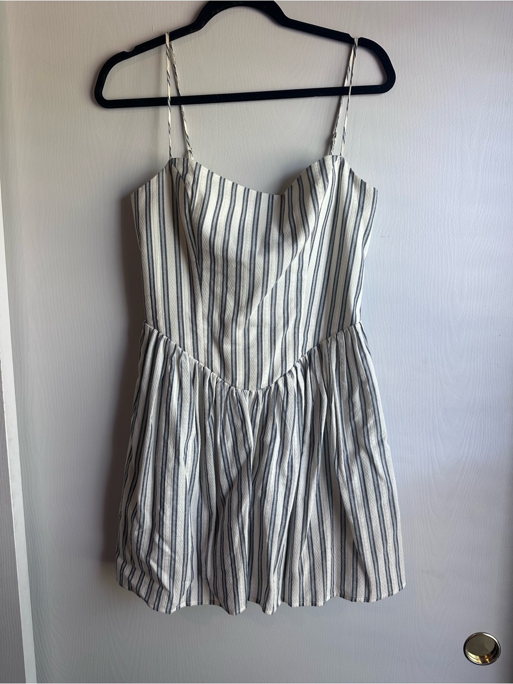 Rumored Blue & White Striped Spaghetti Strap Mini Dress Worn once